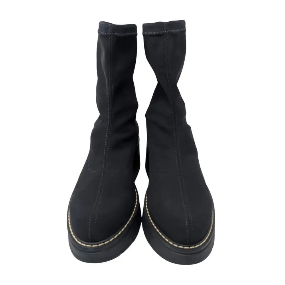 La‎ Canadienne Jared Waterproof Knit Platform Sock Boots Black Sz 8